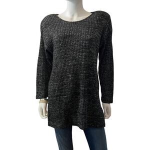 Vintage The Clothing Co. Black Silver Shimmer Tunic Sweater, M